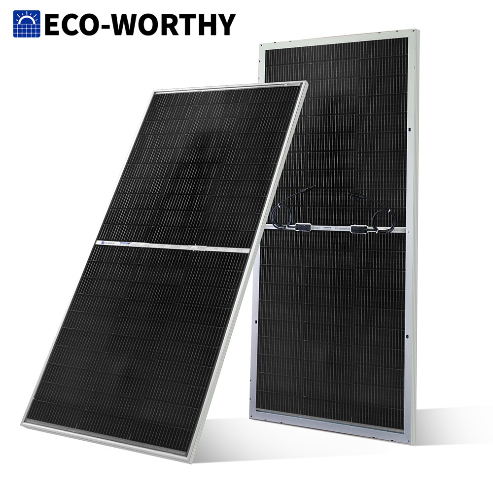 Solar Panel 200W - ECO-WORTHY 195W N-Type 18BB Bifacial Solar